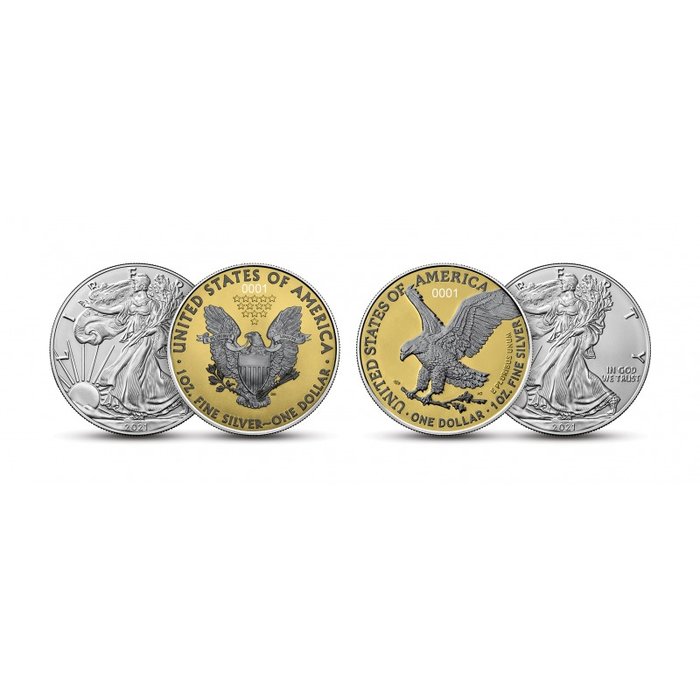 United States. 1 Dollar 2021 American Eagle - The New Heritage EXCLUSIVE EDITION - 2 x 1 Oz
