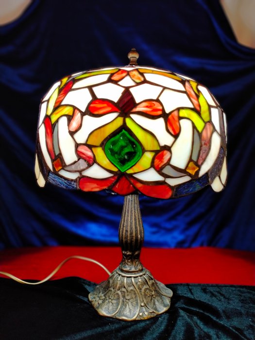 Tafellamp - Art Nouveau - Glas-in-lood