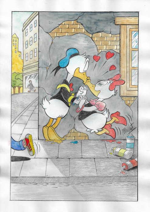 Millet - Original drawing - DIN A3 - Donald & Daisy Duck