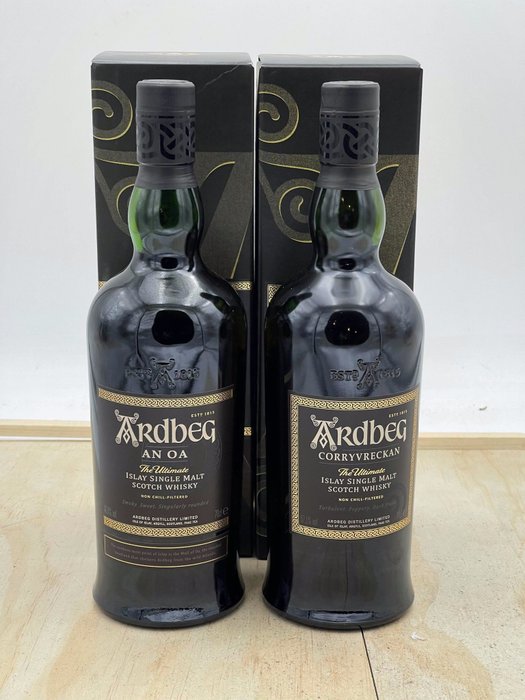 Ardbeg - An Oa & Corryvreckan - Original bottling  - 70cl - 2 flasker