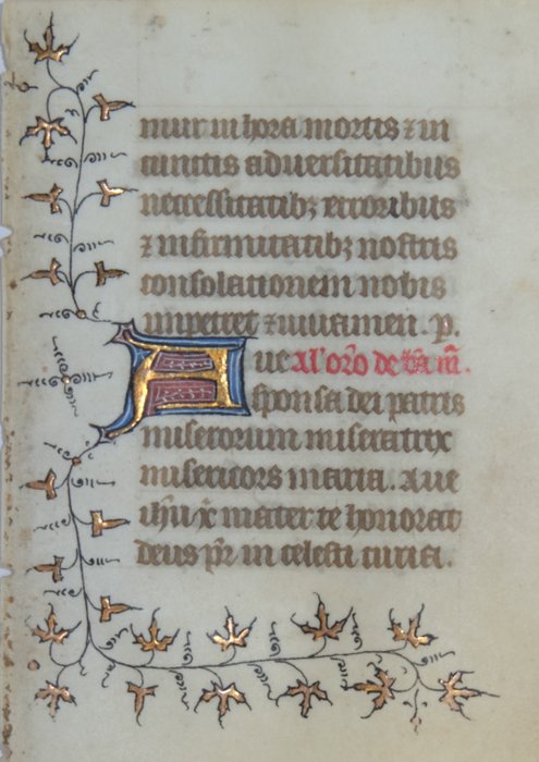 Manuscript - Tours - Rouen, sheet from a Book of Hours c.a. - 1430