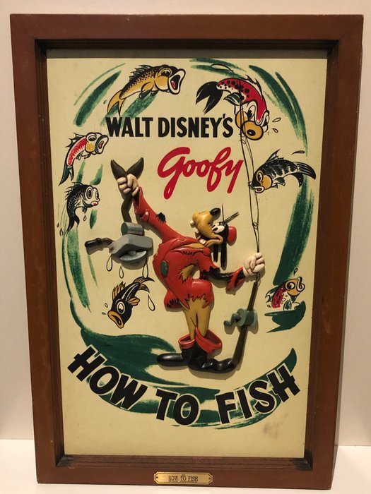 Goofy - Reliëf Wandbord - Goofy - "How To Fish" - (2001)