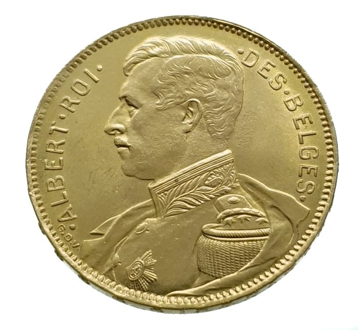 Belgium. Albert I (1909-1934). 20 Francs 1914 (Pos A)