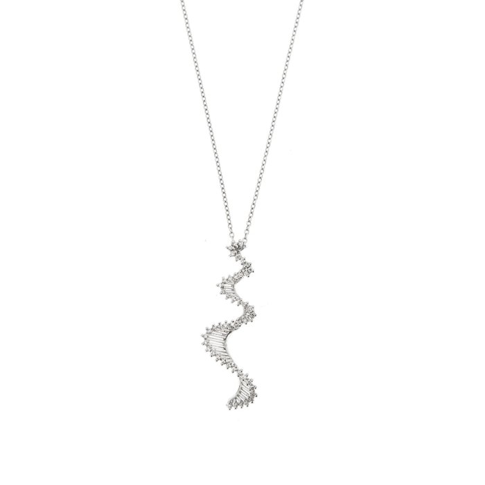Image 2 of 18 kt. White gold - Necklace with pendant - 0.47 ct Diamonds