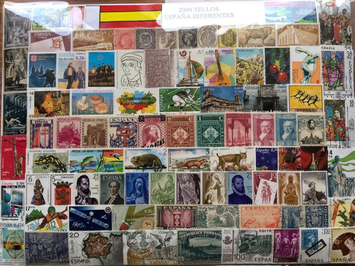 Spain 1855/2000 - Collection of 2,000 different stamps from Spain