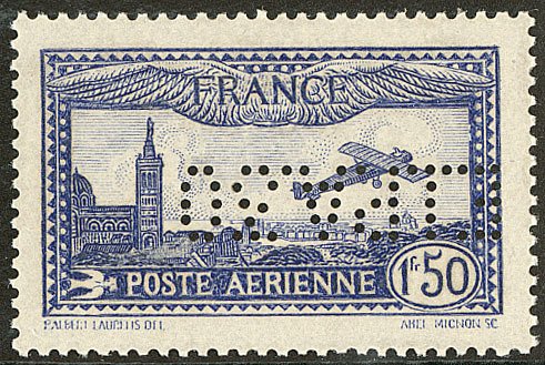 France 1930 - 1 franc 50 ultramarine with “EIPA30” perforation. - Yvert 6c