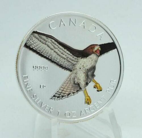 Canada. 5 Dollars 2015 - Birds of Prey - Hawk - mit Farbapplikation - 1 oz