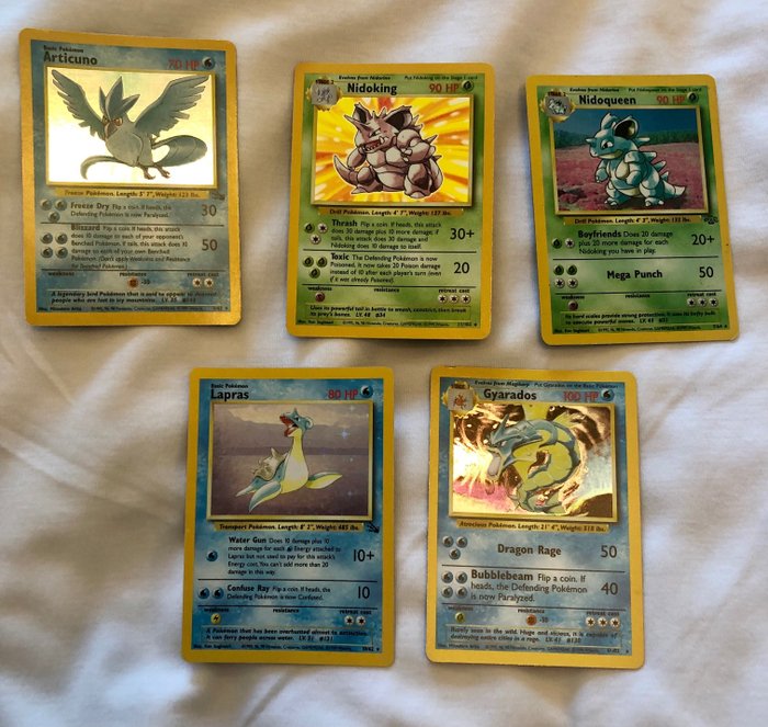 Wizards of The Coast - Pokémon - Carte à collectionner Pokemon Base Set Year 1999 English Holo Lot Of 5 Cards - 1999