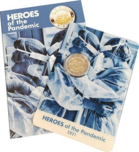 Malte. 2 Euro 2021 BU "Heroes of the Pandemic" in Coincard