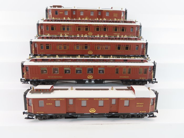 Liliput H0 - 860 - Passenger carriage set - 5-piece set 'Orient Express', partly with lighting - CIWL
