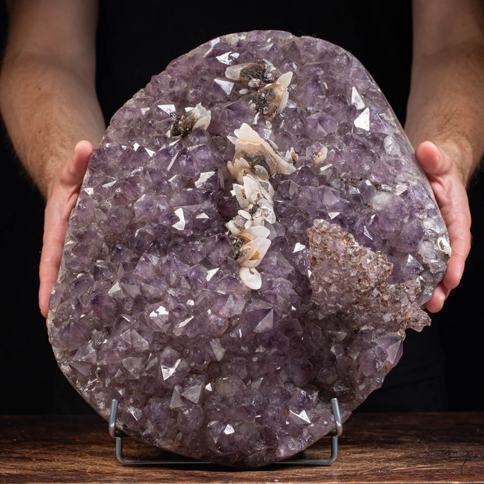 高品质紫水晶 Druzy - 石英和文石双生 - 米纳斯吉拉斯州 - 高度: 360 mm - 宽度: 280 mm- 13.1 kg