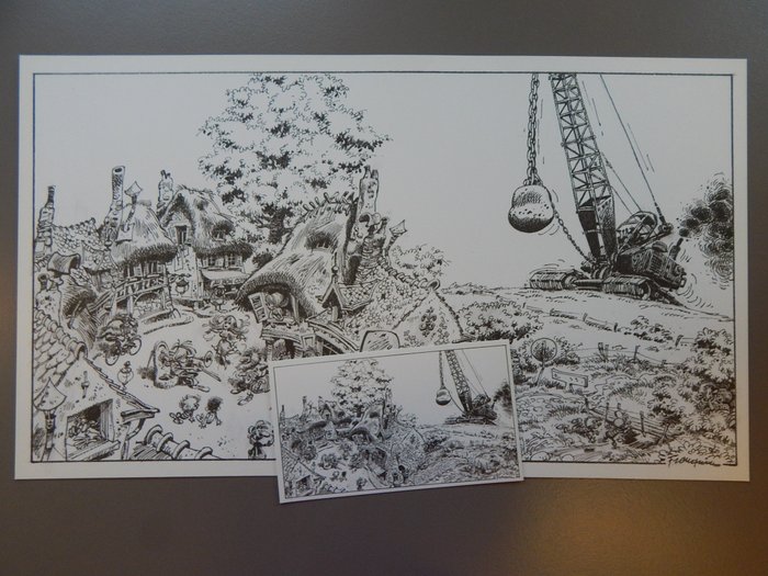Franquin - "pendant ce Temps a Landerneau" - Gaston - Litographie - tentoonstelling “M'enfin?! - oplage 1000 - Losbladig - (2012)
