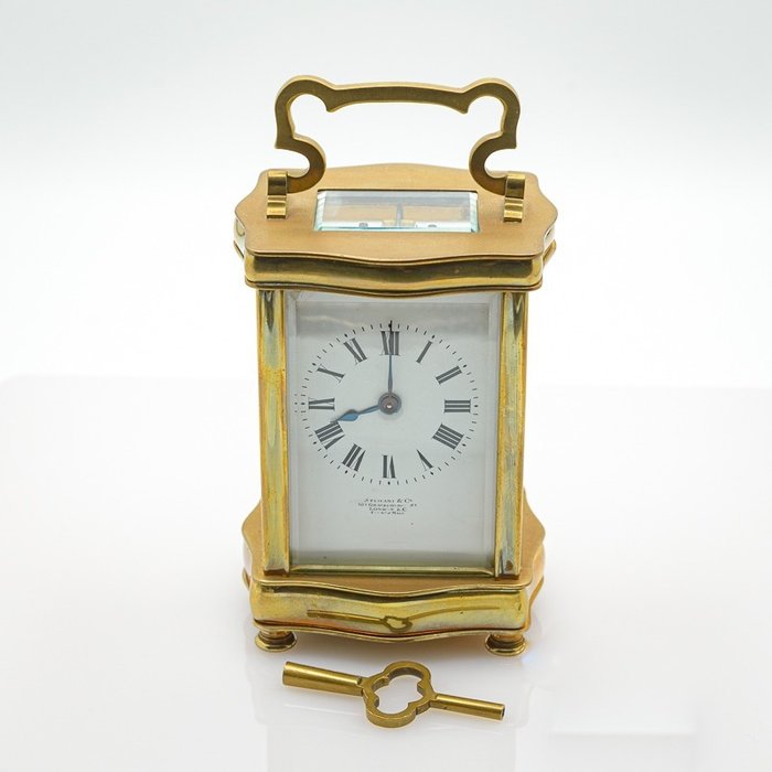 Orologio da viaggio - Ottone dorato e vetro - Fine del XIX secolo, inizio del XX secolo