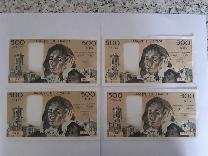 Francia - 4 x 500 et 4 x 200 Francs - Various dates