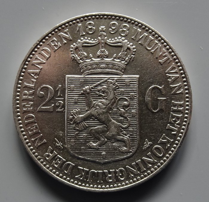 Niederlande. Wilhelmina (1890-1948). 2 1/2 Gulden 1898a