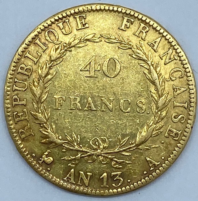 France. Napoléon I (1804-1814). 40 Francs An 13-A, Paris