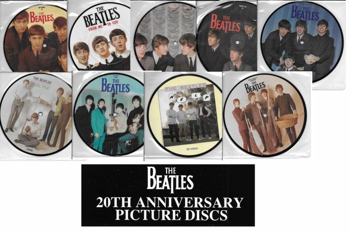 Beatles - 9x Single Picture Discs [20th Anniversary Collection] - Multiple titles - Limited picture disk - Picture disc, Reissue - 1985/1982