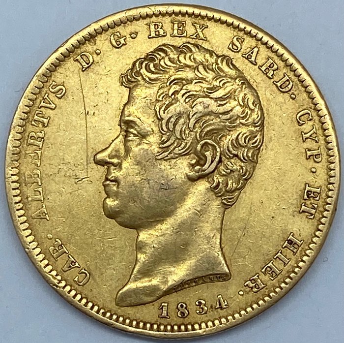 Italie. 100 Lire 1834 Carlo Alberto