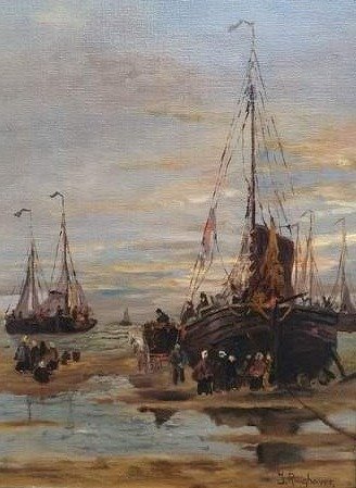 Johannes Ruighaver (1909) - Bomschuiten op het strand