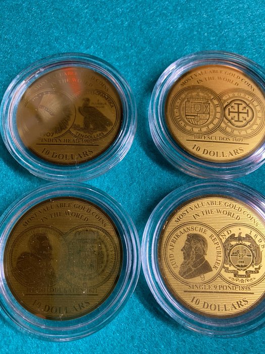Salomonen - 10 Dollars 2017, 2019 - Die wertvollsten Goldmünzen der Welt - 1/100 oz Gold - 4 Münzen.