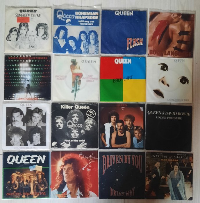 Queen & Related - 16 vinyl singles of Queen & related - Diverse titels - 45-toerenplaat (Single) - Diverse persingen (zie de beschrijving) - 1974/1992