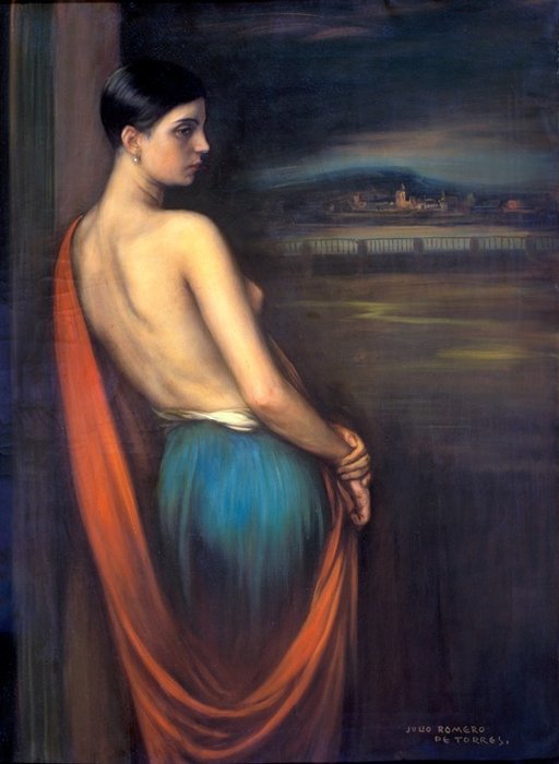Julio Romero de Torres (after) - Belleza en La Ribera (Retrato Mujer Andaluza - Española)