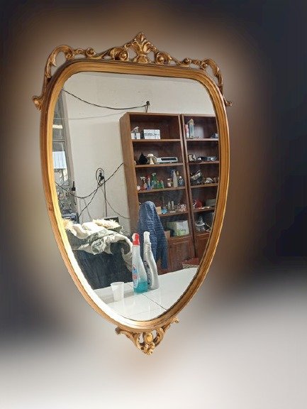 Schoorsteenspiegel, Spiegel, gouden spiegel - Rococo stijl