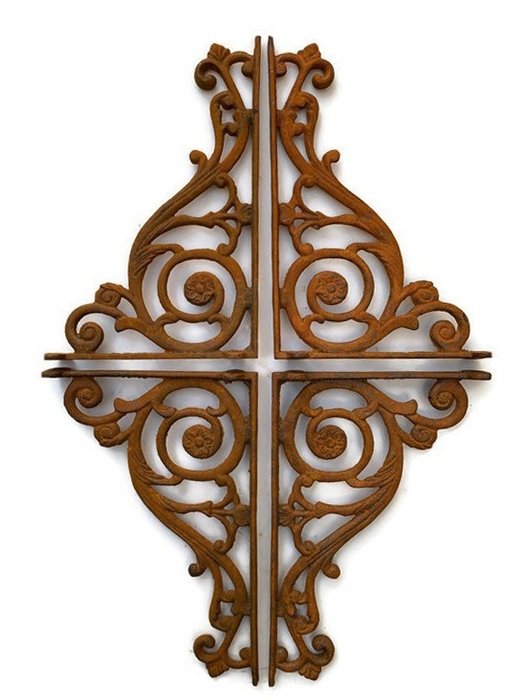 Dekorativt ornament (4) - 4 gietijzeren plankendragers in klassieke stijl - Europa