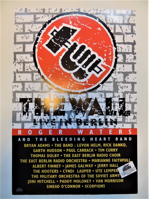 Pink Floyd & Related, Roger Waters, Various Artists/Bands in Rock - The Wall in Berlin - Articolo memorabilia merce ufficiale, Poster originale prima stampa - 1990