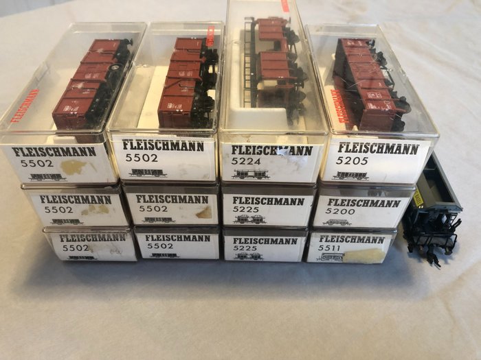 Fleischmann H0 - 5200/5205/5224/5502/5511 - Freight carriage - DB