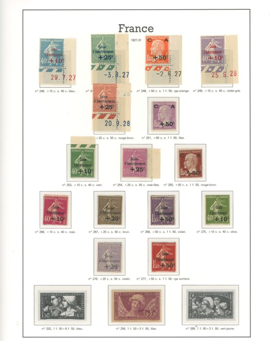France 1902/1939 - Belle collection NSC et suivie  de Semi modernes sur pages YT - COTE +6500 - Entre les n°112 et 440