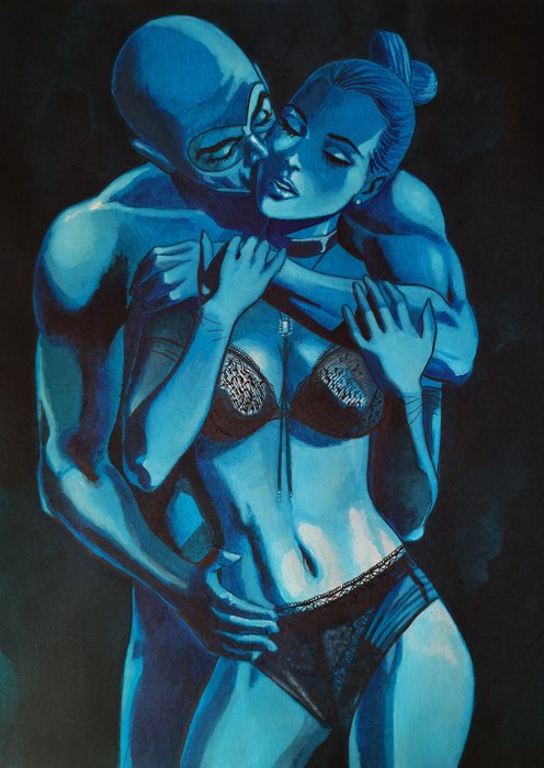 G. Candita - original artwork " Diabolik ed Eva Kant - Amore per sempre. " - Losbladig - Uniek exemplaar