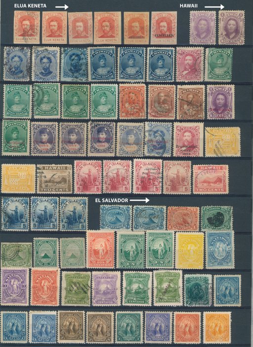 South America 1865/1938 - Large batch of classic stamps from Middle and South America