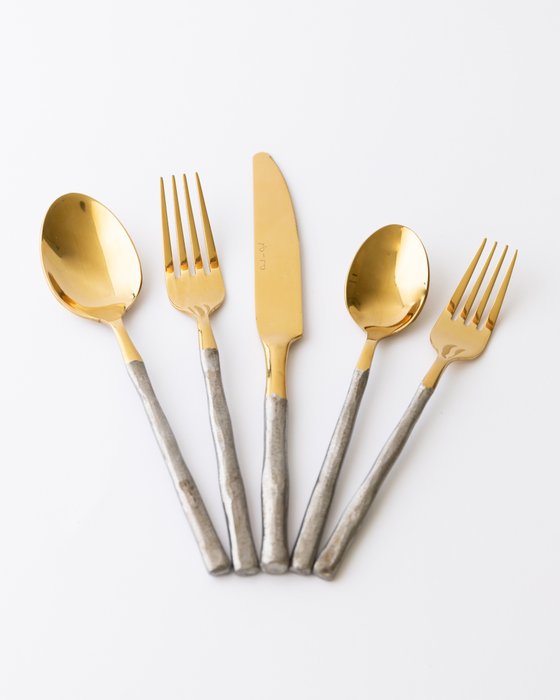 Daniel van Dijck - 12件餐具套裝 (75) - “黃金和白銀” - 鋼（不銹鋼）