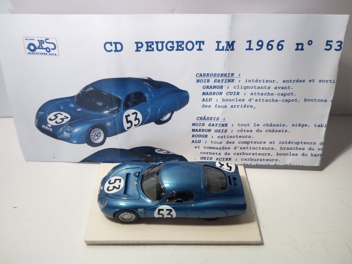 JPS - 1:43 - CD Peugeot 1.1lt Le Mans 1966 #53 - JPS403