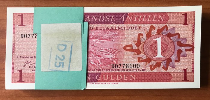 Nederlandse Antillen - 100 x 1 Gulden 1970 - Pick 20 - Original bundle