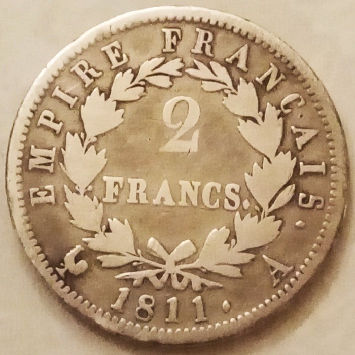 France. Napoléon I (1804-1814). 2 Francs 1811-A, Paris
