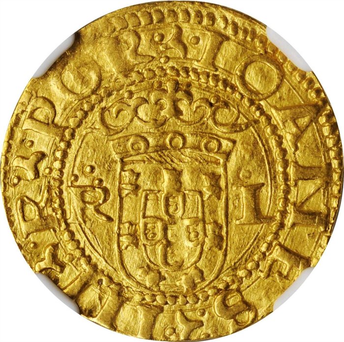Portugal. D. Jean III (1521-1557). Cruzado (400 Reais) - R L - Lisboa - POR/VIN - NGC - AU55