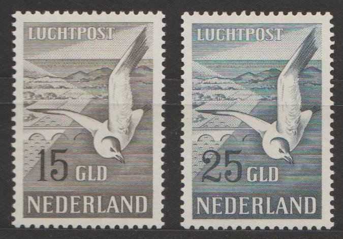Pays-Bas 1951 - Airmail Seagulls - NVPH LP12/LP13