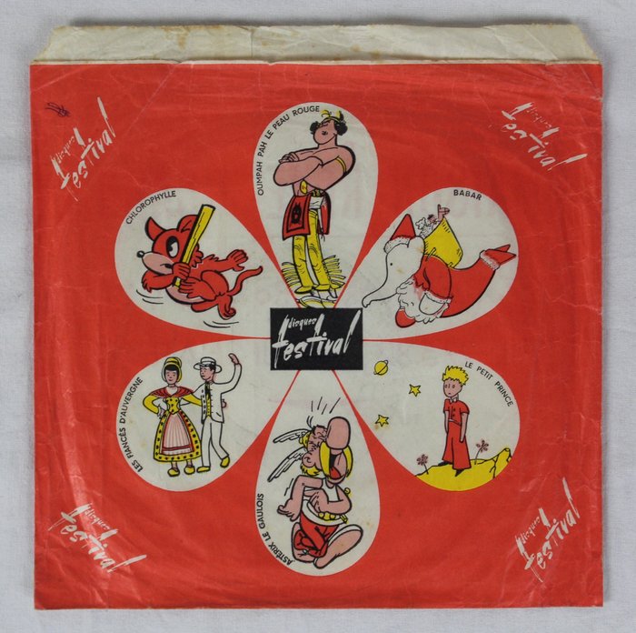 Uderzo / Macherot e.a. - Asterix + Hoempa Pa + Chlorophyl + Babar e.a. - 7" single papieren zakje - (1960)