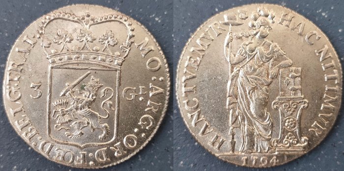 Netherlands, Utrecht. 3 Gulden 1794