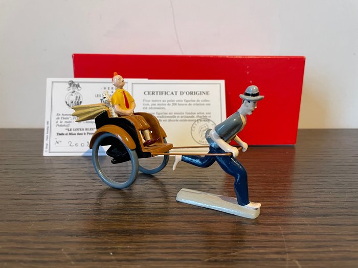 Tintin - Figurine Pixi 4513 - Tintin et Milou dans le pousse-pousse - Lotus Bleu - (1991)