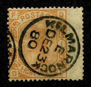 Great Britain 1876 - 8 pence orange KEY STAMP - Stanley Gibbons 156