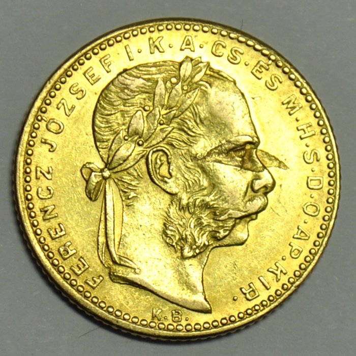 Hungary. 8 Florins/20 Francs 1881