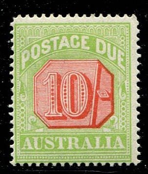 Australia 1921 - Postage due 10 shilling scarlet & pale yellow green MINT KEY STAMP - Stanley Gibbons D86