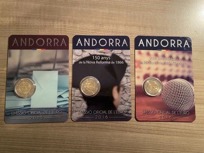 Andorra. 2 Euro 2015/2016 (3 coins)