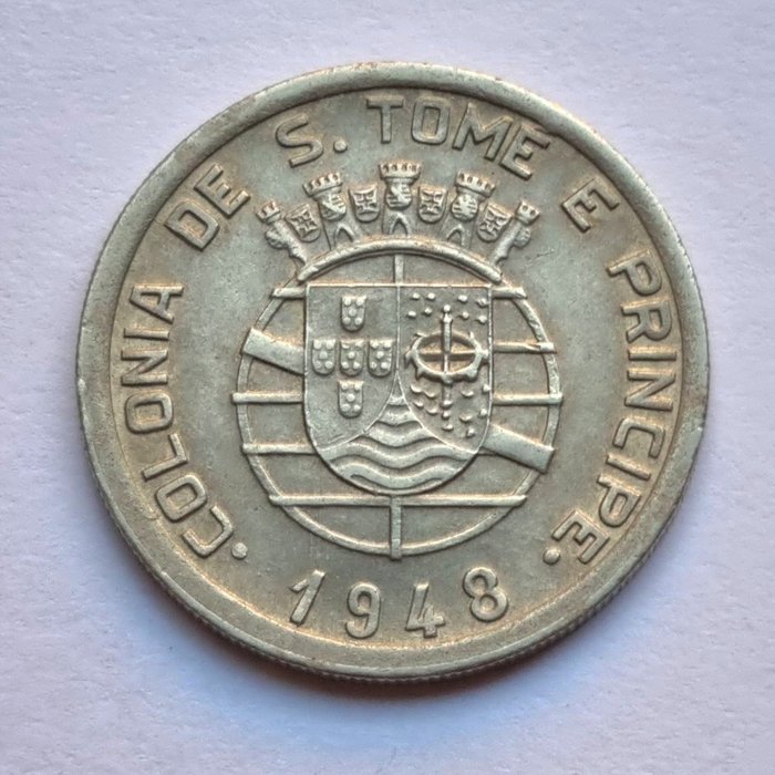 São Tomé and Príncipe (Portuguese territory). República. 50 Centavos 1948 - Escassa