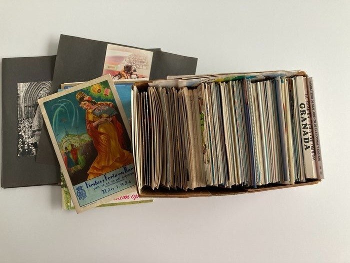 Espagne - Cartes postales brodées, Divers, Folklore, Paysage, Hôtels, restaurants - Cartes postales (Lot de cartes postales d'Espagne + extra de 520) - 1923