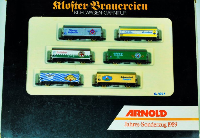 Arnold N - 0165 - Freight wagon set - "Monastery Breweries" - 6 different refrigerated wagons