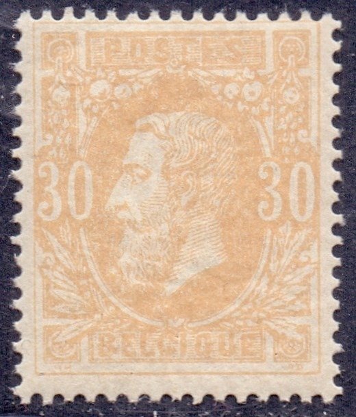 België 1870 - Beeltenis Leopold II 30c Okerrood - OBP/COB 33 - goed GECENTREERD